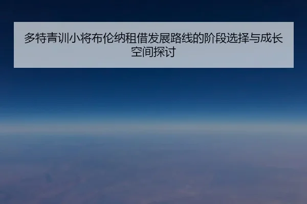多特青训小将布伦纳租借发展路线的阶段选择与成长空间探讨